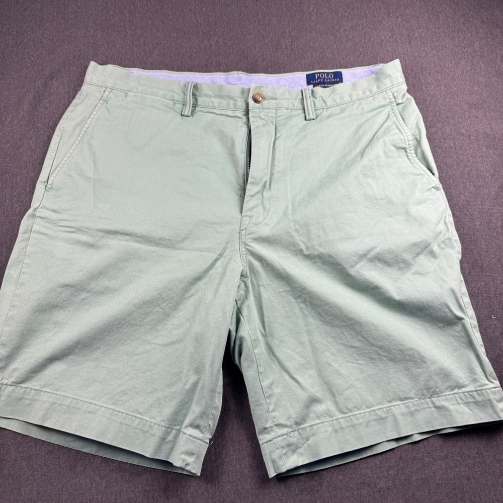 Polo Ralph Lauren‎ Mens 35 Stretch Classic Fit Chino Shorts Sage Green Cotton